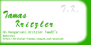 tamas kritzler business card